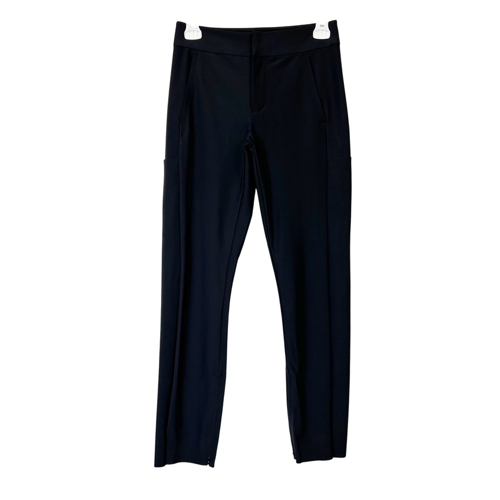 Athleta Stellar Trousers Pants Women's 2 Black Zip Ankle Business Casual